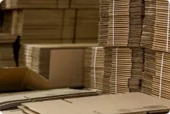 Stack of flat cardboard boxes