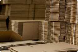 Stack of flat cardboard boxes